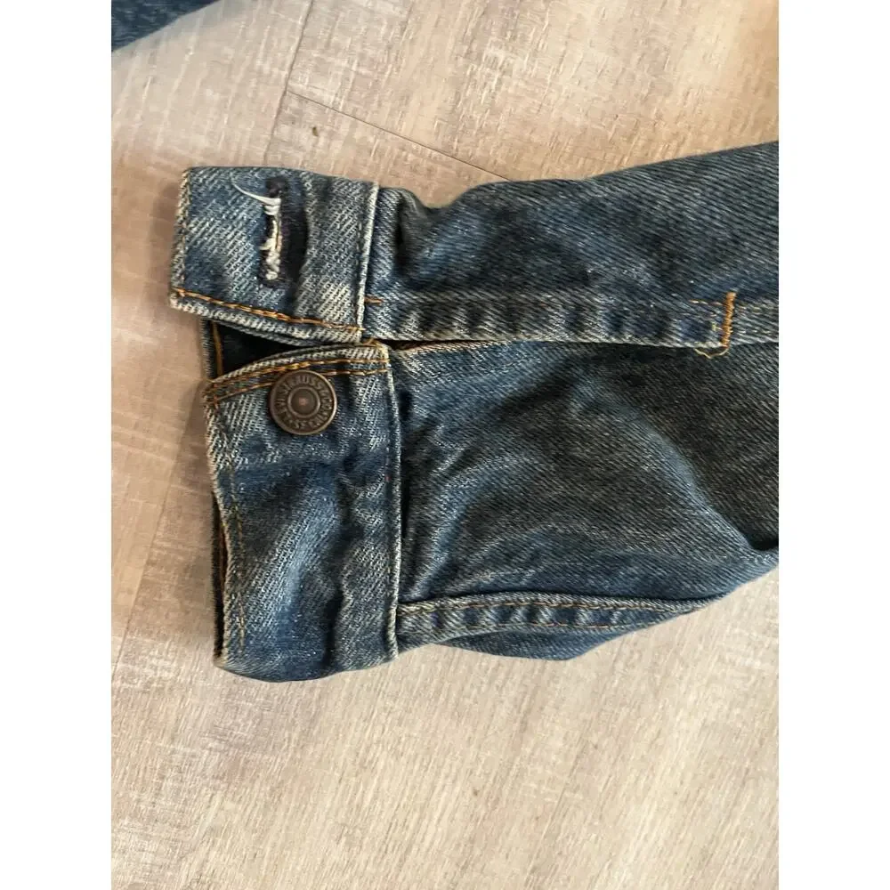 VTG 70s Levis Denim Trucker Jacket Blue Jean Pointed Collar 40 S/M